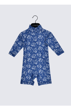 Dannie Blue Flower Swim Play-suit LS