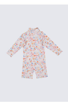 Dannie Pastel Flower LS Swim Play-suit LS