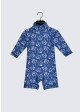 Dannie Blue Flower Swim Play-suit LS