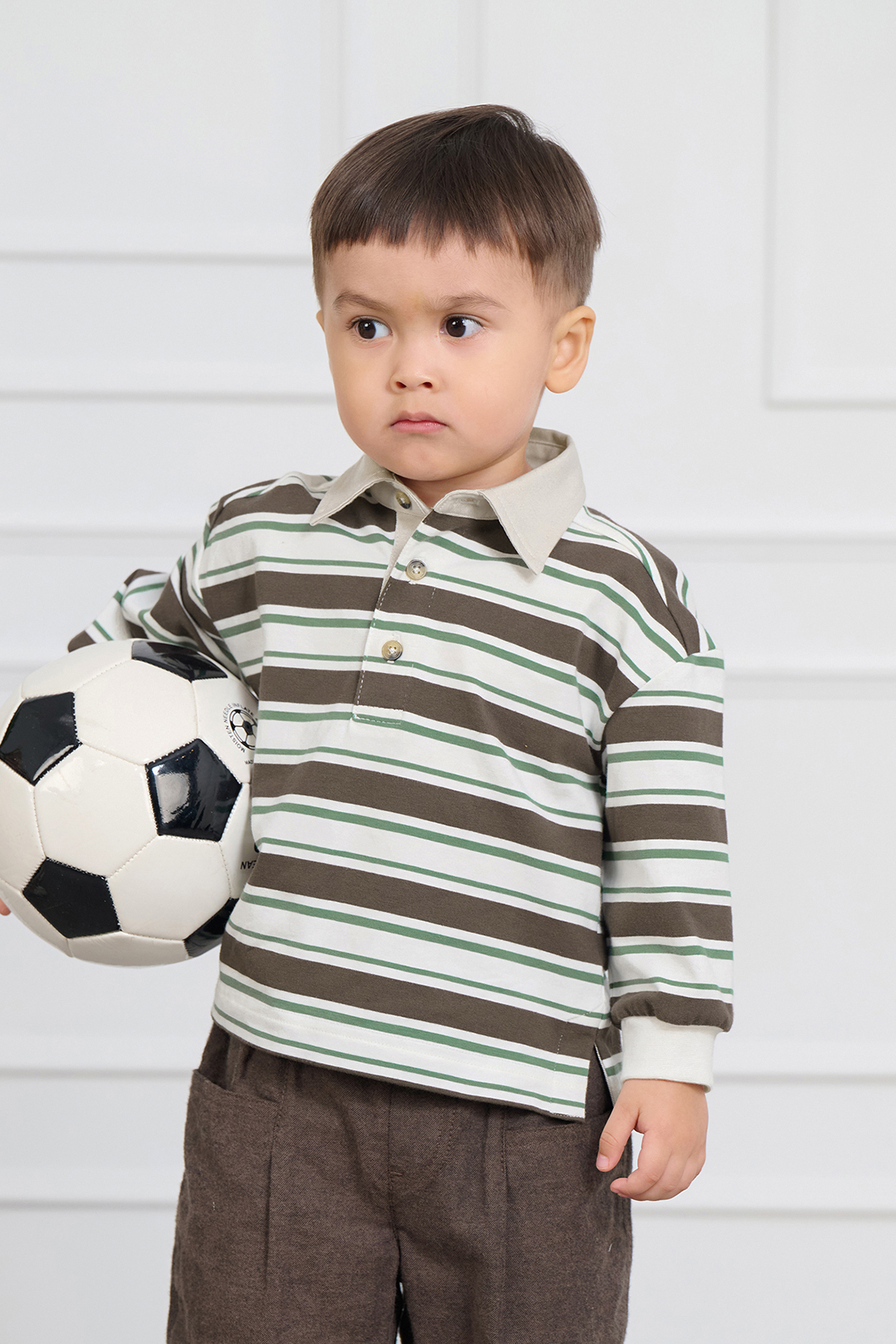 Moey Stripe Polo Shirt LS