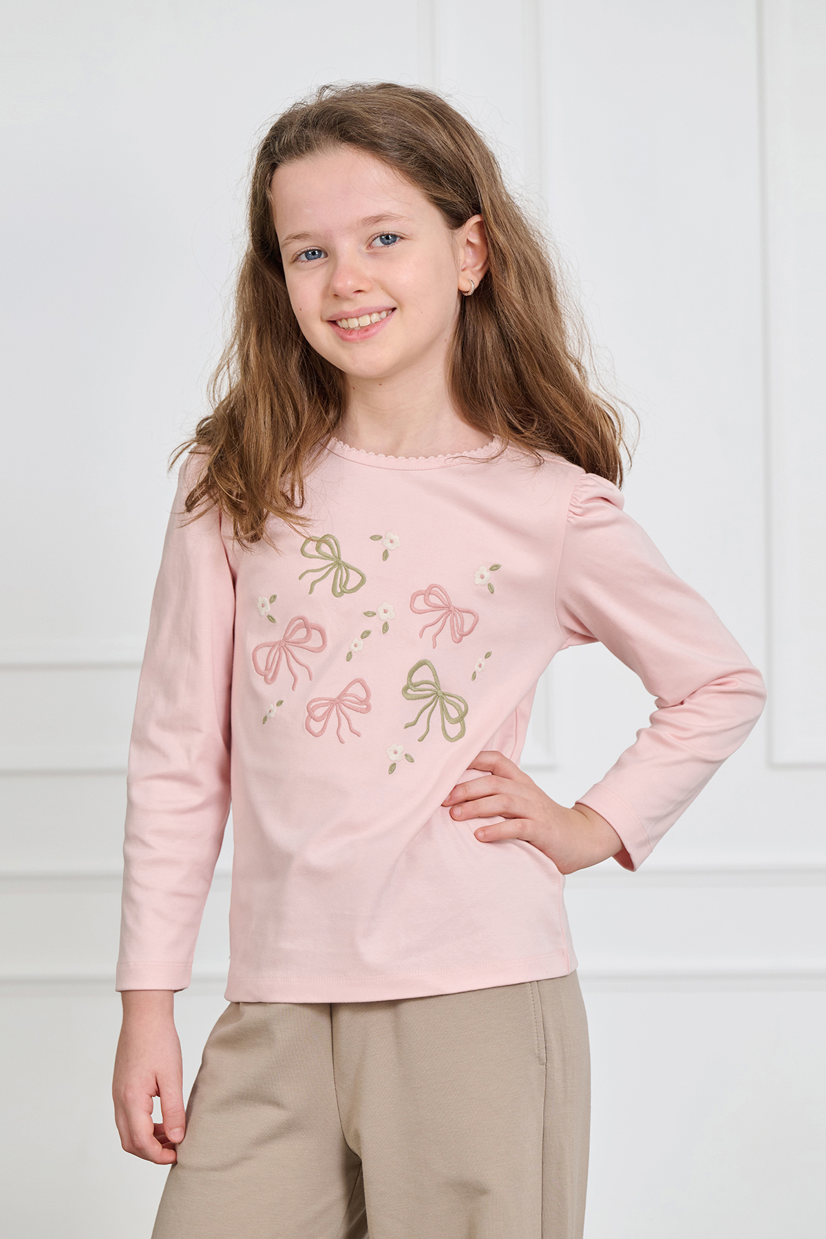 Augusta Bow Emb T-shirt LS