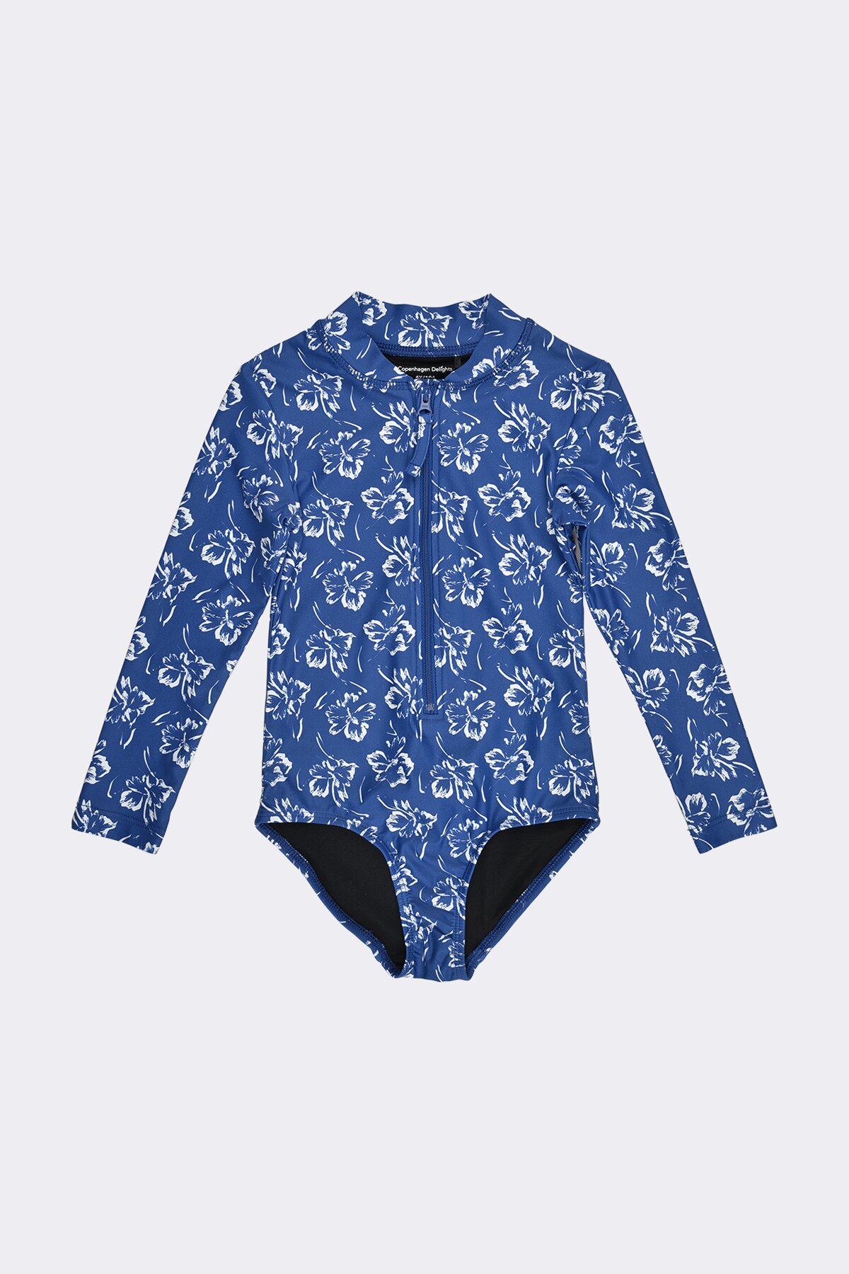 Kira Blue Flower Swimsuit LS