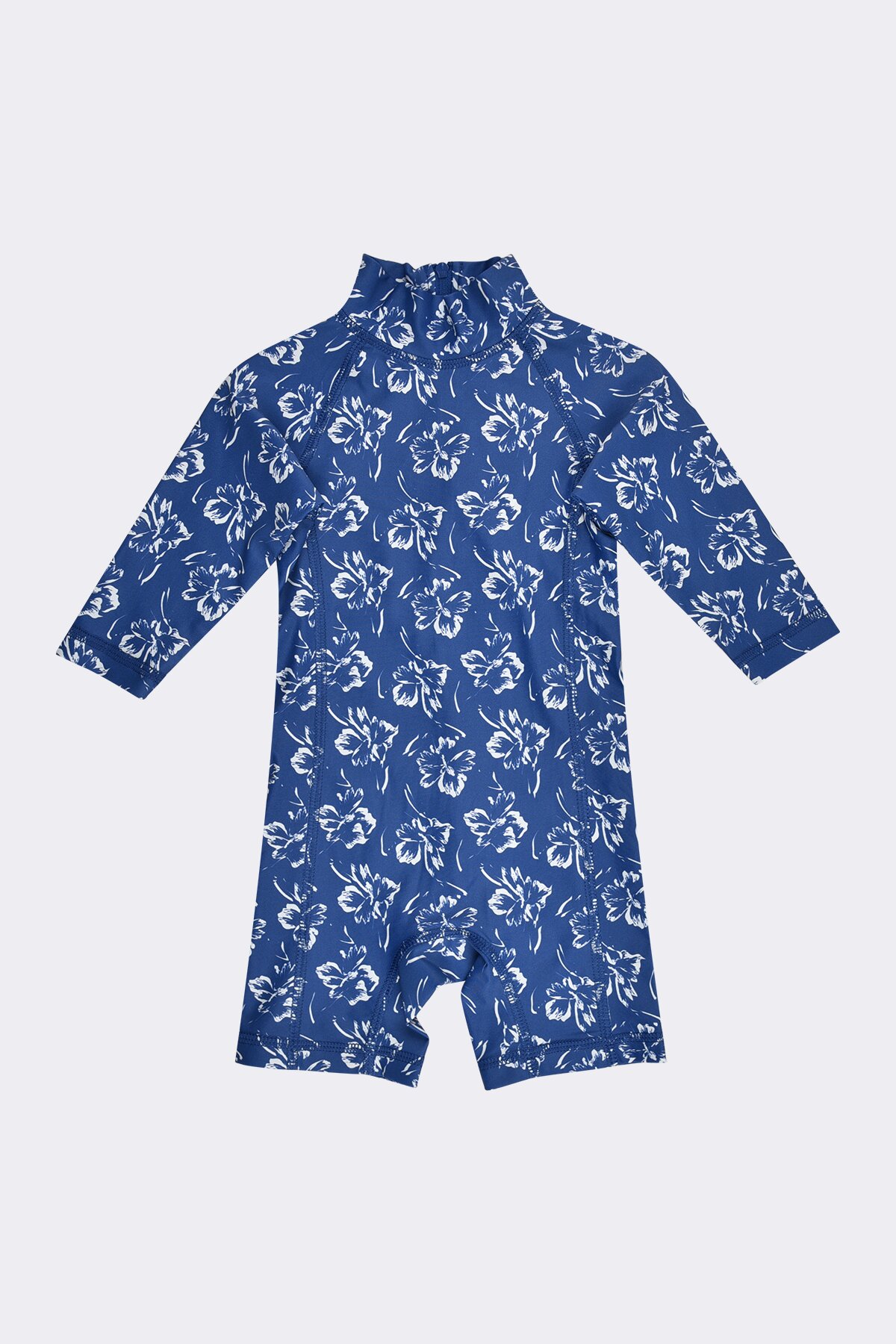 Dannie Blue Flower Swim Play-suit LS