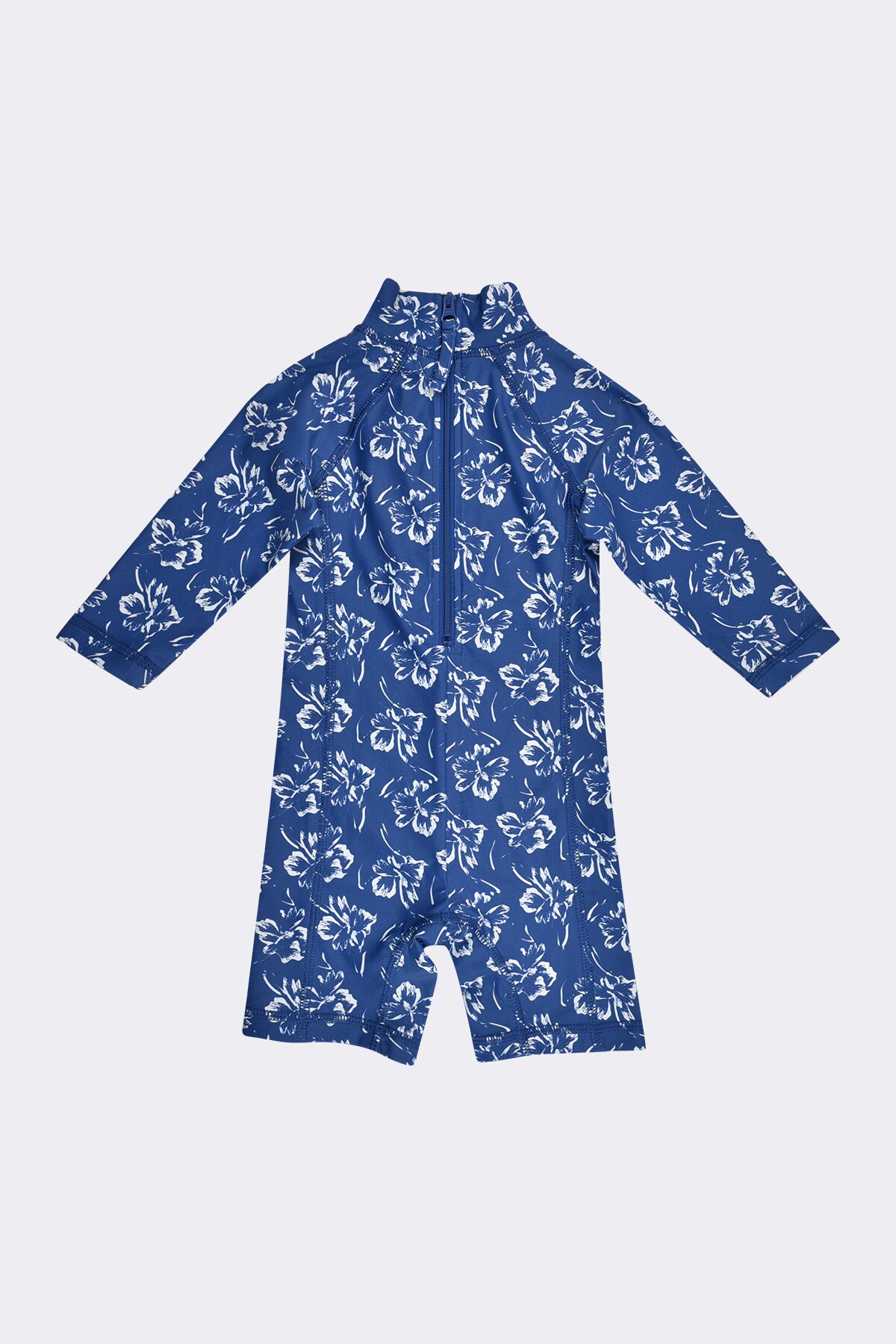 Dannie Blue Flower Swim Play-suit LS - Image 2