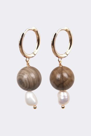 Pearl and Agate Earrings